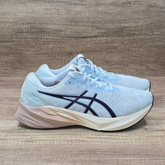 ASICS Novablast 3 Women’s Size 8.5 Blue Beige Running Shoes (1012B492) - Picture 1 of 9